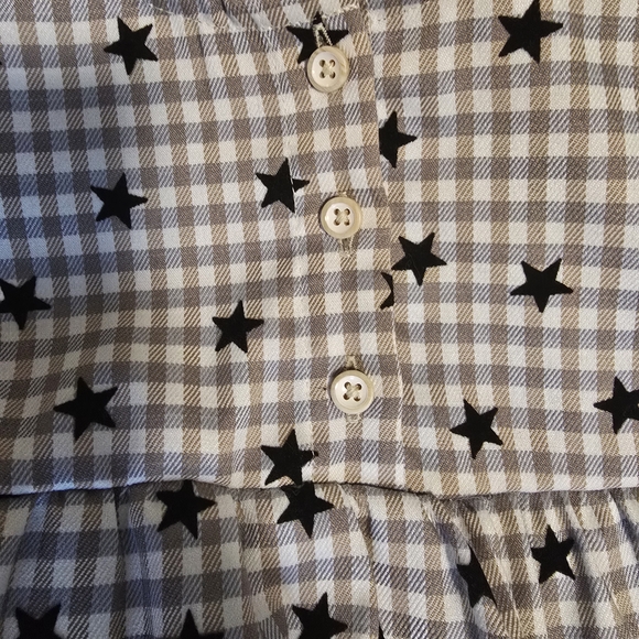 Cat & Jack Gray and White Checkered Star Print 3-Pc Dress, Vest, Tights Size 5T - Picture 8 of 15